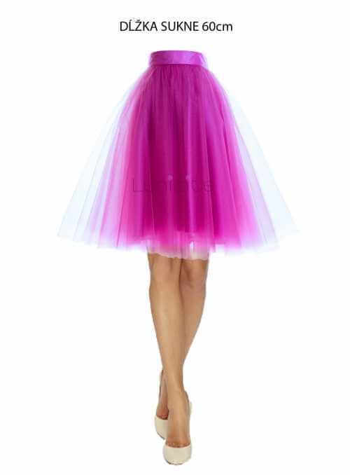 Lunicite ZÁŘIVÝ TULIPÁN LILA – exkluzivní tylová sukně zářivá lila, 60 cm