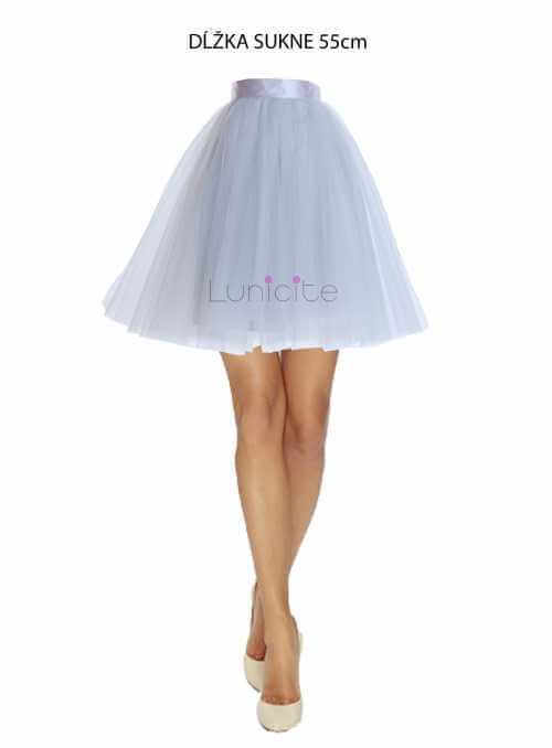 Lunicite GRAY TULIP - exclusive tulle skirt silvery gray, length 55 cm