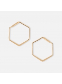 Earrings "Hexagon", gold