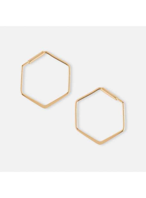 Earrings "Hexagon", gold