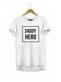DADDY HERO – pánske tričko, biele
