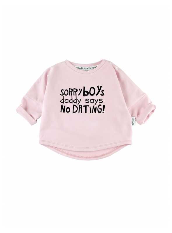 "SORRY BOYS..." – detská mikina, ružová- 3-6 mes