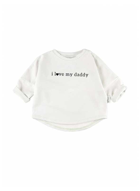 I LOVE DADDY– detská mikina, biela- 0-3 mes