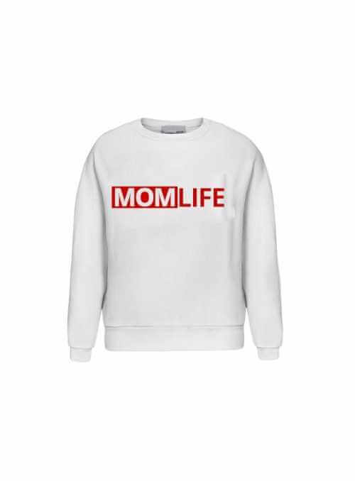 bílá dámská mikina „MOM LIFE“