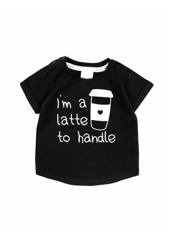 I´m a latte to handle – detské tričko, čierne