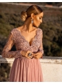 Maxi šaty „Adelka“,pudrovoružové