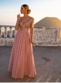 Maxi šaty „Adélka“,pudrově růžové