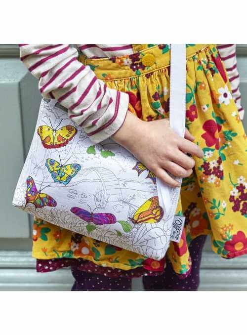Butterfly Garden - crossbody bag for coloring - color and learn