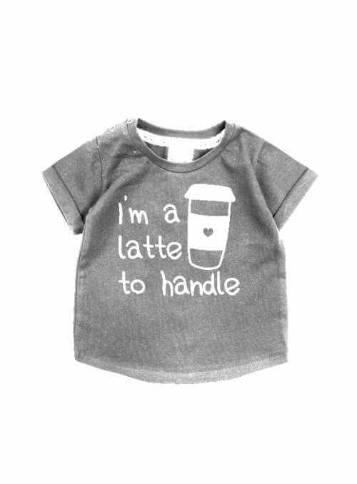 I´m a latte to handle – detské tričko, šedé - 110/116