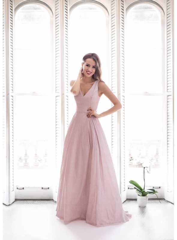 Francesca - maxi šaty, ružové - S