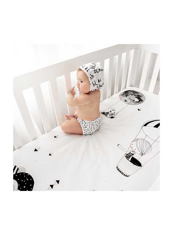 70x140cm Cot Fitted Sheet Frieda & The Balloon