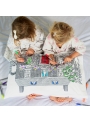Domček pre bábiky - interaktívna obliečka na vankúš 75x50cm, vyfarbuj a uč sa