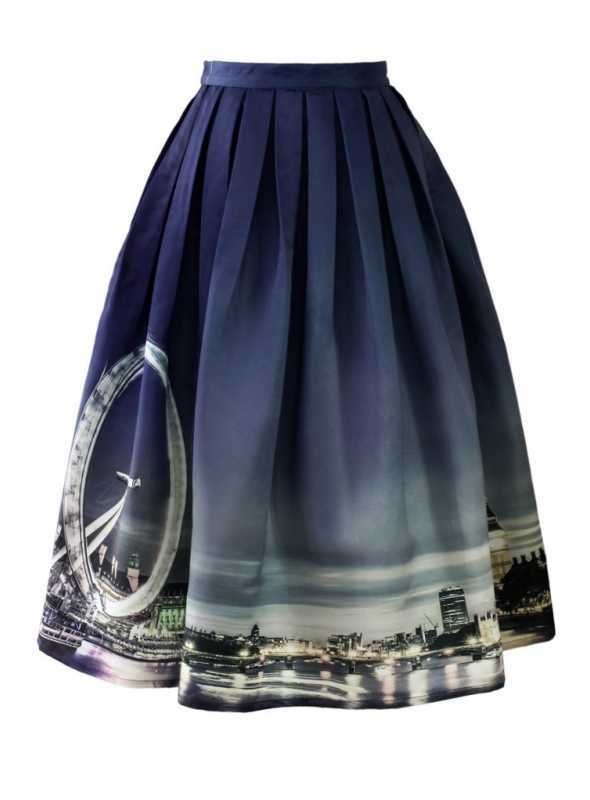 Midi skirt "London's Night Life"